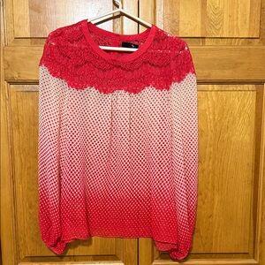 Ryu Scarlet and Cream Lace Blouse